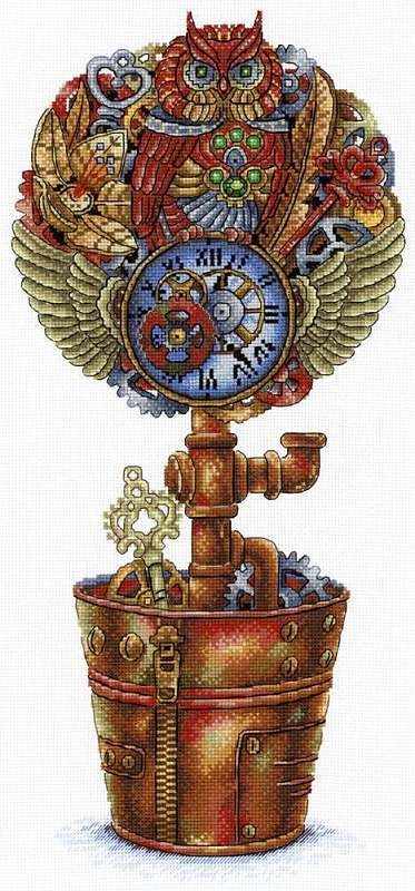 (image for) Steampunk Topiary Counted Cross Stitch Kit